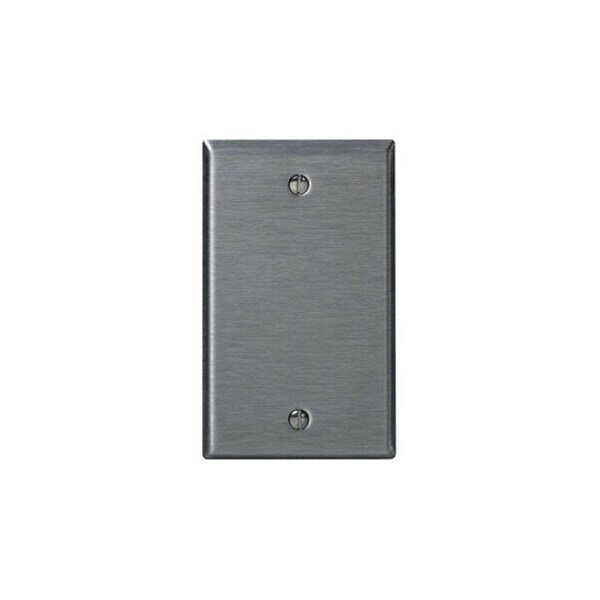 Leviton Blank Wall Plate, Number of Gangs: 1 Stainless Steel, Silver 84014-40 - main