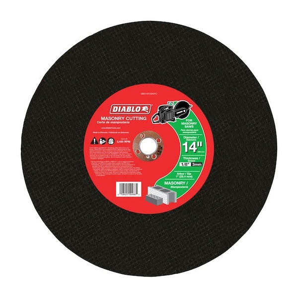 Diablo 14in. x 1/8in. x 1in. High Speed Masonry Cut-Off Disc DBD140125A01C - main