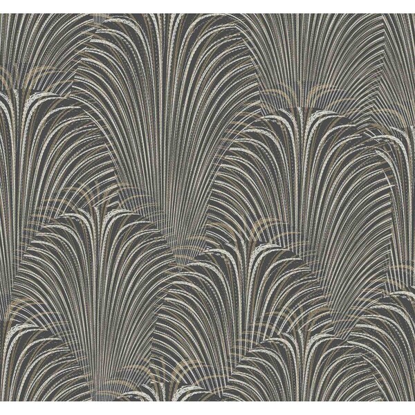 York Wallcoverings Deco Fountain Black Wallpaper OL2768 - main