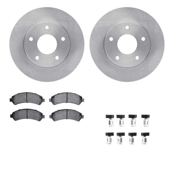Dynamic Friction Co DFC Brake Rotor- Heavy Duty Brake Pad includes Hardware 6412-48058 - main