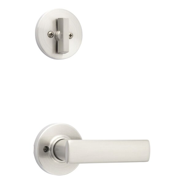 Kwikset Breton Lever with Round Rose Interior Single Cylinder Handleset Trim for Both 800 and 687 966BRNLRDT-15.UNIV - main