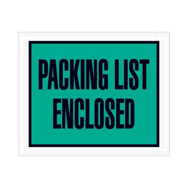 Zoro Select Packing List Envelopes, Green, PK1000 PL404 - main
