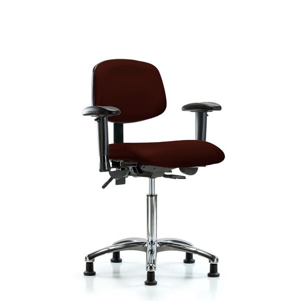 Blue Ridge Ergonomics Chair, Vinyl, Med Bench, Chr AA Glides, Burg, 6-Way Adjustable, 22" to 29" Height, Burgundy BR-VMBCH-CR-T0-A1-NF-RG-8569 - main