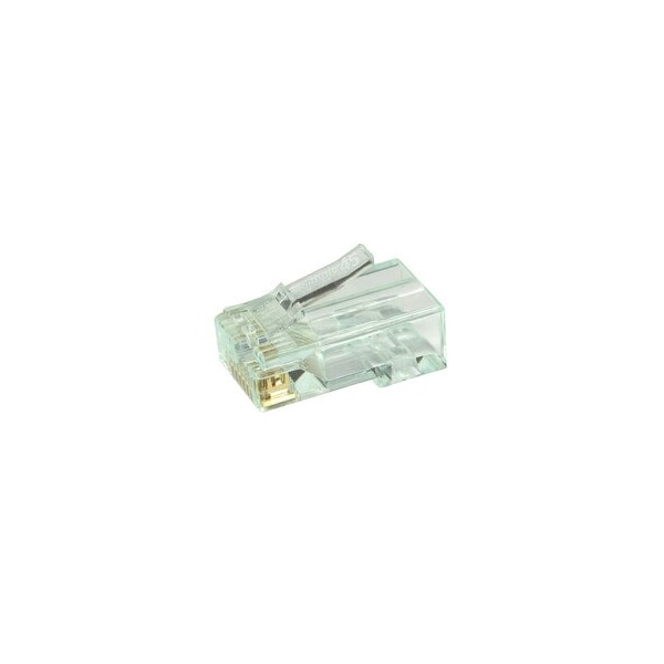 Cable Wholesale Simply45 Cat6 Pass Through RJ45 Crimp Connectors, Solid 23AWG/Stranded 26-24AWG, Green Tint, S45-1601 - main