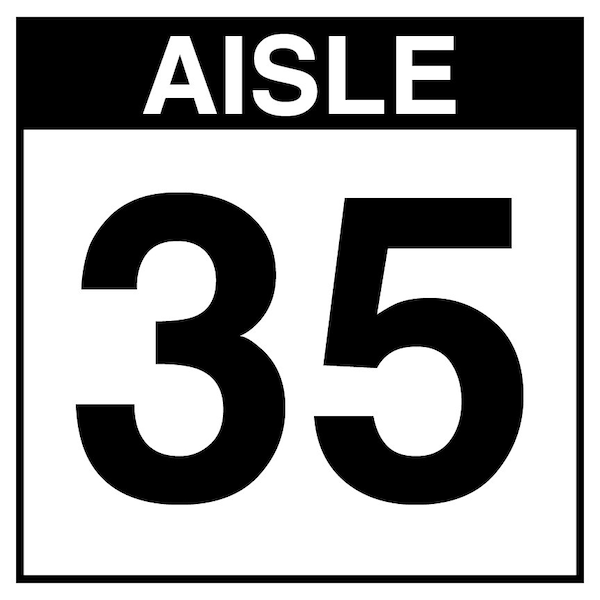 5S Supplies Warehouse Aisle 35 Sign - 12in x 12in - DOUBLE - BRKT - PVC AISLE35-12X12-DOUBLE-BRKT - main