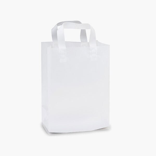 Nashville Wraps Clear Frosted Plastic Gift Bags, Carrier 9x5x12, 3 mil, 25PK 25CRFRP - main