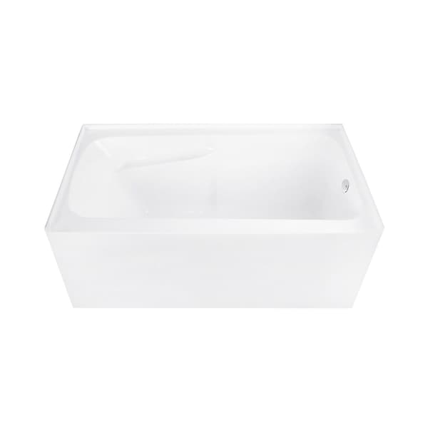 Kingston Brass 54" Acrylic Rectangular 3-Wall Alcove Tub Combo w/ Armrests in Glossy White/Polished Chrome CVTAP543023R1 - main