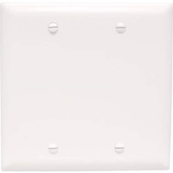 Legrand TradeMaster Blank Wallplate, 4-11/16 in L, 4-3/4 in W, 0.07 in Thick, 2 -Gang, Nylon TP23WCC12 - main
