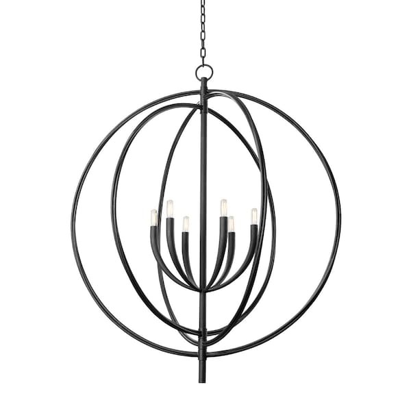 Troy Lighting Fillea 6 Light Chandelier 40 In. Black Iron F8840-BI - main