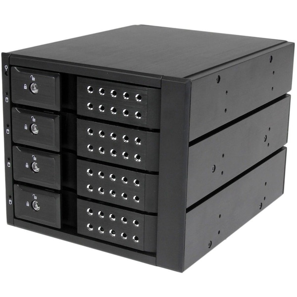 Startech.Com 4 Bay Aluminum Trayless Hot Swap Mobile Rack Backplane for 3.5in SAS II/SATA III - 6 Gbps HDD HSB4SATSASBA - main