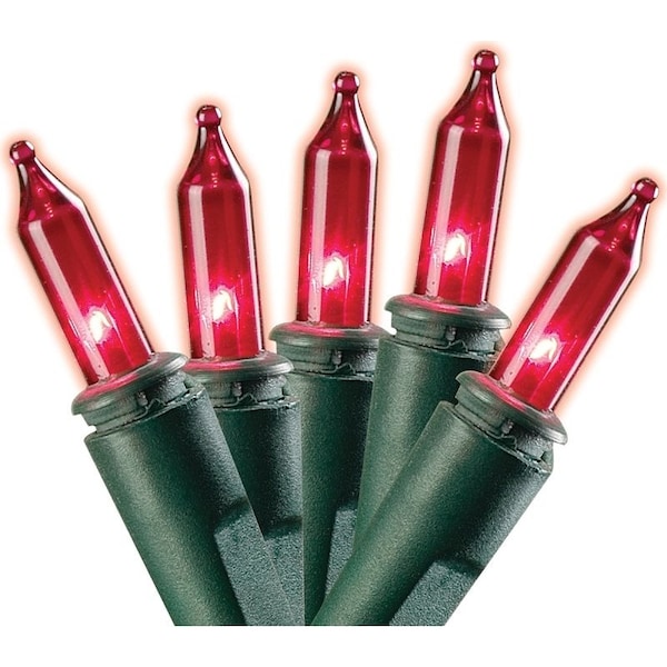 Sylvania V4003-49 Light Set, Christmas, 120 V, 40.8 W, 100-Lamp, Incandescent Lamp, Red Lamp, 1000 hr Average Life V4003-33 - main