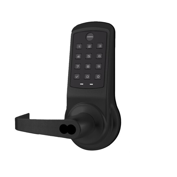 Yale Pushbutton Keypad - No Radio, SFIC Prep - Less Core, Augusta Lever, Black Suede Powder Coat B-AU-NTB613-NR BSP - main