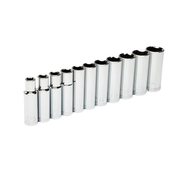 Gearwrench 80705 Deep Socket Set, Alloy Steel, Full Polish Chrome 80705G - main