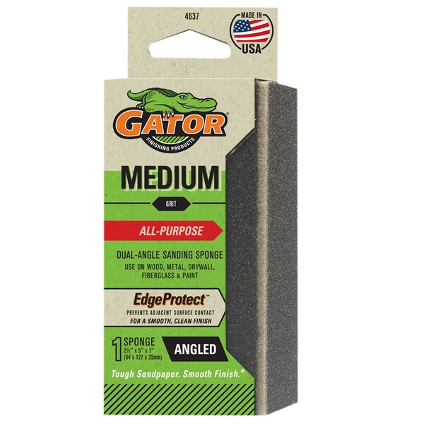 Gator Finishing EdgeProtect Dual-Angle Sanding Sponge, Medium 4637GA - main