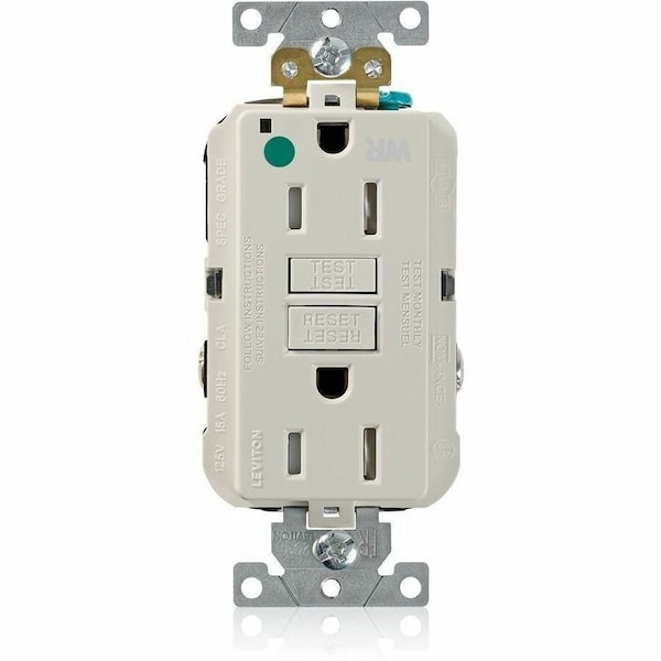 Leviton SmartlockPro GFCI 15A WR/TR/HG/PI Lt Al GFWT1-HGT - main