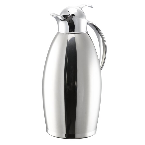 Service Ideas Nicollet Series 1.5-Liter Stainless Vacuum Insulated Carafe, Push Button Lid in Polished Stainless NIC15PSPB - main