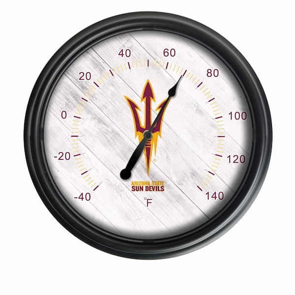 Holland Bar Stool Co Arizona State University (Pitchfork) Indoor/Outdoor LED Thermometer ODThrm14BK-08ArizSt-F - main