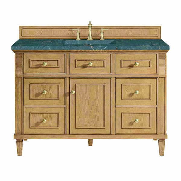 James Martin Vanities Lorelai 48'' S Vanity, Light Natural Oak w/ Parisien Bleu Silestone Top w/FreePower Wireless Charger 424-V48-LNO-FPBL - main