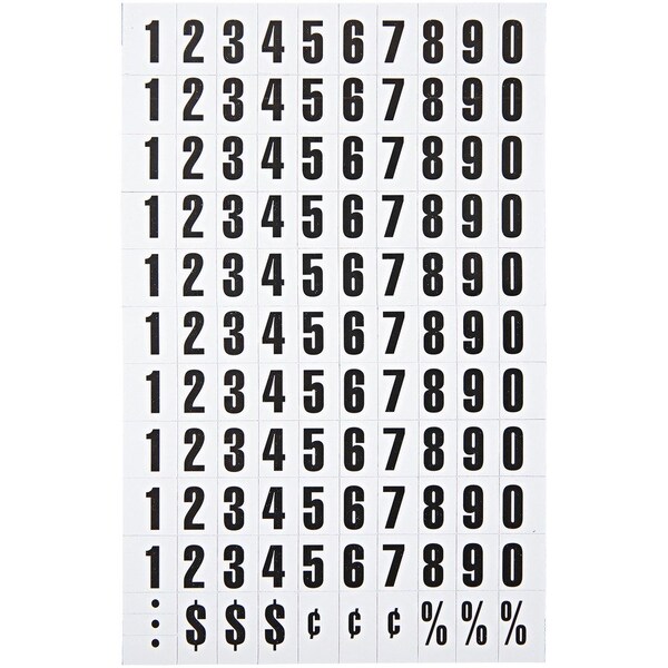 Bi-Silque MasterVisi, INTERCHANGEABLE MAGNETIC BOARD ACCESSORIES, NUMBERS, BLACK, 3/4inH KT2020 - main