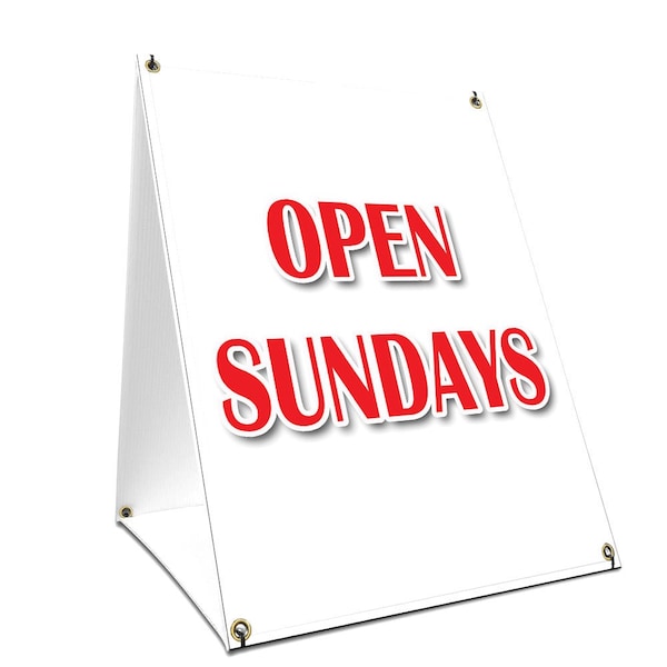 Signmission Open Sundays, 36 Inch x 24 Inch A-frame Yard Sign, Plastic Sign SBC-2436-Open Sundays - main