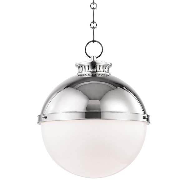 Hudson Valley Lighting Latham 1 Light Pendant 14.75 In. Polished Nickel 4025-PN - main