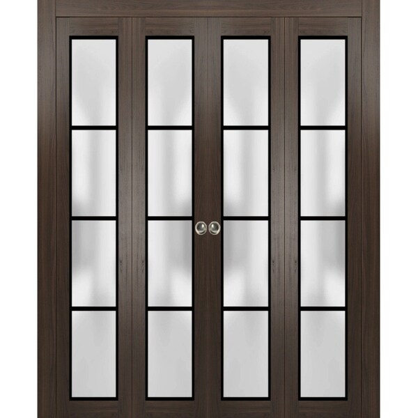 Sartodoors Sliding Closet Double Bi-fold Doors Planum 2132 Solid Core Modern Interior PLANUM2132DBF-CA-72 x 84 (4* 18x84) - main
