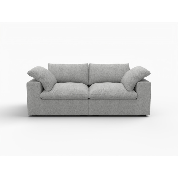 Homeroots 80" Light Gray Linen Blend Modular Sofa 714572 - main