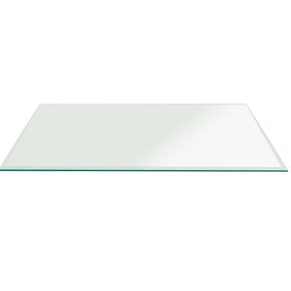 Fab Glass And Mirror Rectangle Glass 1/2in Thick, Beveled Tempered Radius Corners, 42in L x 60in W, Wall Mirror T-42x60REC12THBETE0 - main