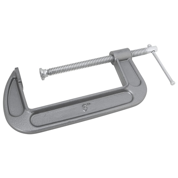 Performance Tool 6 in. C-Clamp, Ductile Iron, Swivel Pad, Chrome Screw W214C - main