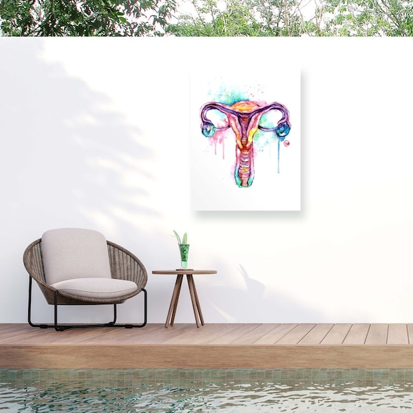 Trademark Fine Art Outdoor Canvas Art Lisa Whitehouse Uterus Wall Art for Patios, or Gardens GRL01987-OC2432WR - main