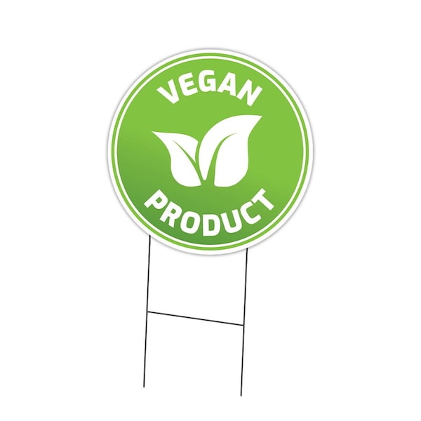 Signmission Farmers Market Vegan Double Sided Corrugated Plastic Circle Yard Sign, C-16-CIR-DS-WS-Vegan C-16-CIR-DS-WS-Vegan - main