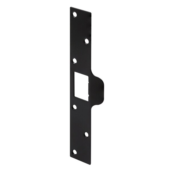 Prime-Line Maximum Security Deadbolt Tab Strike 7-7/8 inch Height x 1-1/4 inch Width, Fasteners, Matte Black U 94268 - main