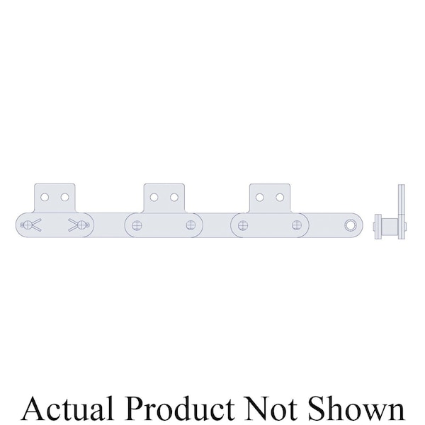 Hkk Chain HKK Double Pitch Riv Standard Conveyor w/SA-2 Att Every 2nd P on Pin Link, 1P, .312 Dia x 5/16 W DC040RSA2E2P - main