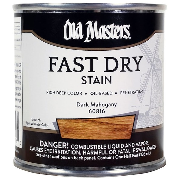 Fast Dry Stain 1/2 Pt Old Masters Dark Mahogany Interior Oil-Based Wood Stain 60816 - main