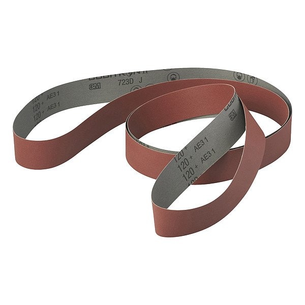 3M Cubitron Sanding Belt, 3 in W, 132 in L, Coated, Ceramic, 150 Grit, Not Applicable, 723D, Maroon 7010308698 - main