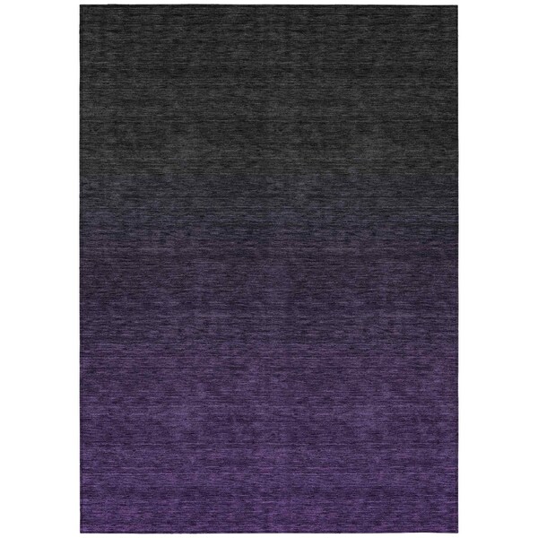 Homeroots 9' X 12' Eggplant Purple And Charcoal Abstract Washable Indoor Outdoor Area Rug 588940 - main