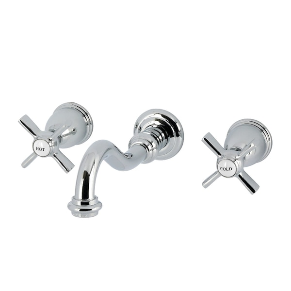 Kingston Brass Double-Handle Wall Mount Bathroom Faucet, Polished Chrome KS3121ZX - main
