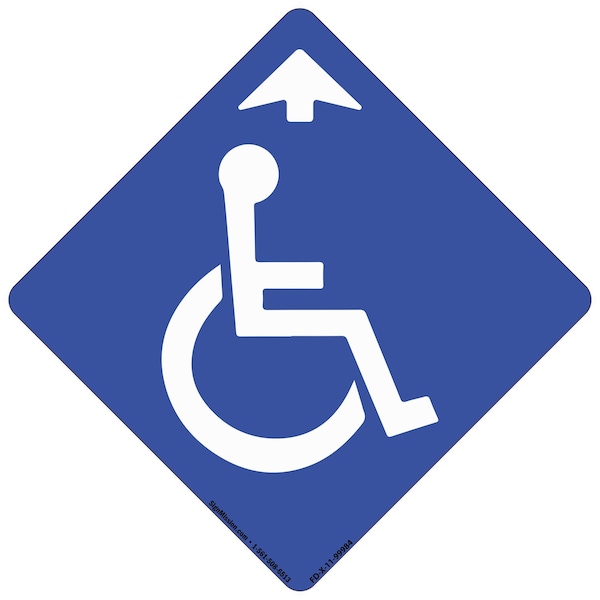 Signmission Handicapped Sign Arrow Non-Slip Floor Graphic, 11in Vinyl Decal, 11" x 11", FD-2-X-11-99984 FD-2-X-11-99984 - main