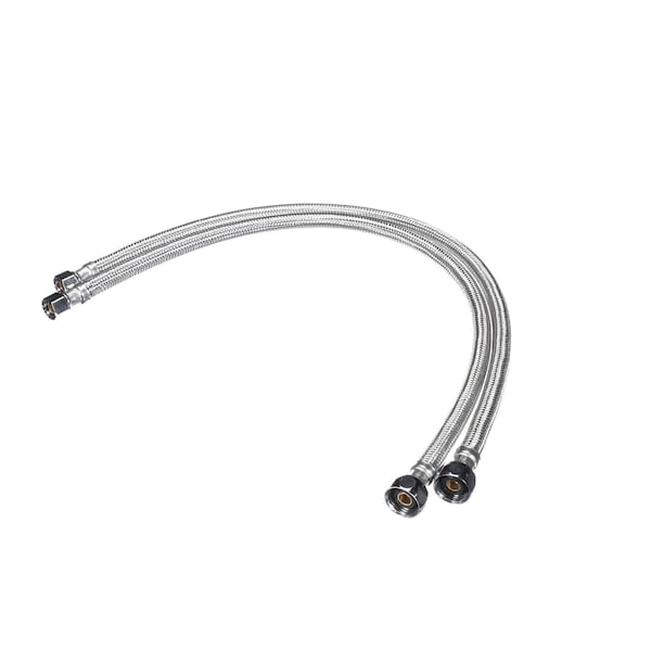 T&S Brass Flex Hose with Fittings, Water Supply, 1/2in Female NPSM x 3/8in Compression x 24in, 2PK B-1100-KIT - main