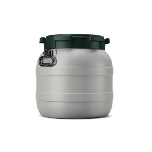 Curtec Recycled Wide Neck Drum with lid, PE, 42L, grey - green 7042-82-937 - main