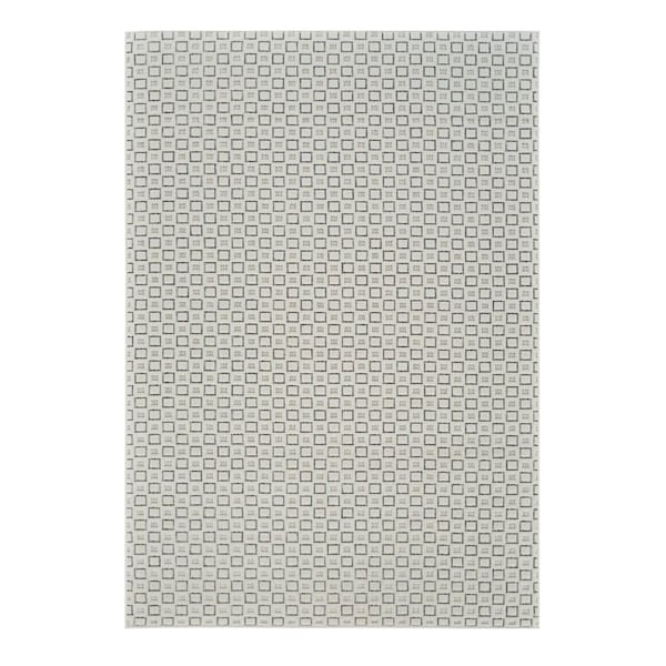 Homeroots 4' X 6' Cream and Beige Geometric Distressed Indoor Outdoor Area Rug 558767 - main