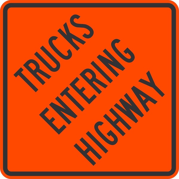 Lyle LW42-7, Trucks Entering Highway, 30x30, Non-Reflective, Orange G-15472-NA_30x30 - main