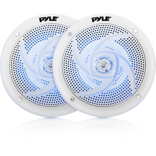 Pyle Marine Speakers - 5.25 Inch 2 Way, Waterproof, 180 Watt Power, Slim Style, PLMRS53WL PLMRS53WL - main
