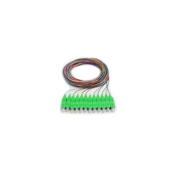 Cable Wholesale 12 Strand Fiber Pigtail, 9/125 Singlemode(Green Boot), SC/APC, 3 meter 15F1-00212 - main