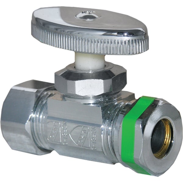 Westlake Pipe & Fittings 5/8'' Comp Inletx1/2'' IP S-J Outlet Brass Straight Stop Valve 6/1/7289 - main