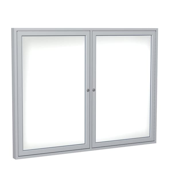 Ghent Enclosed Whiteboard, 2 Door, Porcelain, Magnetic, 4 ft H x 5 ft W PA24860M-M1 - main