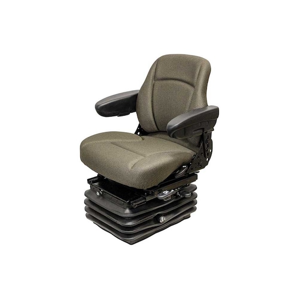 Uni Pro 1000 Air Suspension Seat, 12-Volt, Brown Fabric 8165 - main