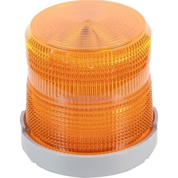 Edwards Signaling Warning Light, Amber, (6) LED, 120V AC, 65 FPM, 4 9/32 in Dia., Panel/Conduit 48XBRMA120A - main