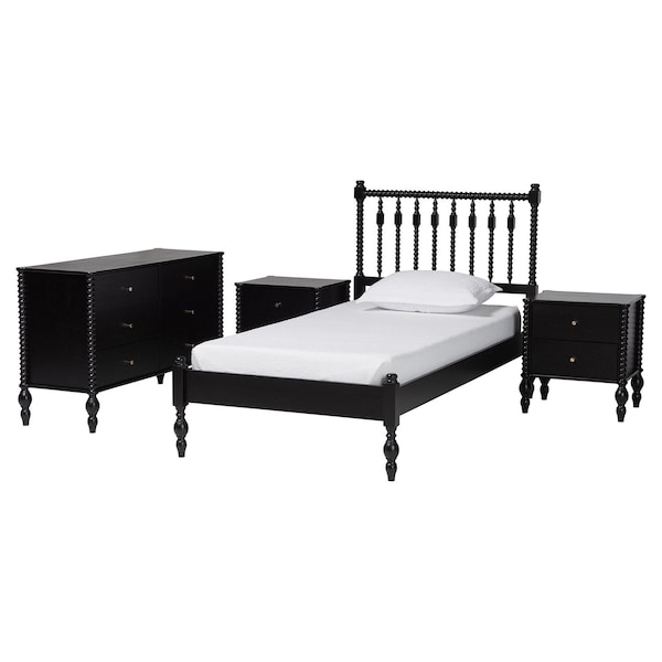 Baxton Studio Callison Bedroom Set, Black, Twin 271-14730-14742-14736-14736-ZORO - main