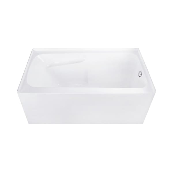 Kingston Brass 54" Acrylic Rectangular 3-Wall Alcove Tub Combo w/ Armrests in Glossy White/Brushed Nickel CVTAP543023R8 - main